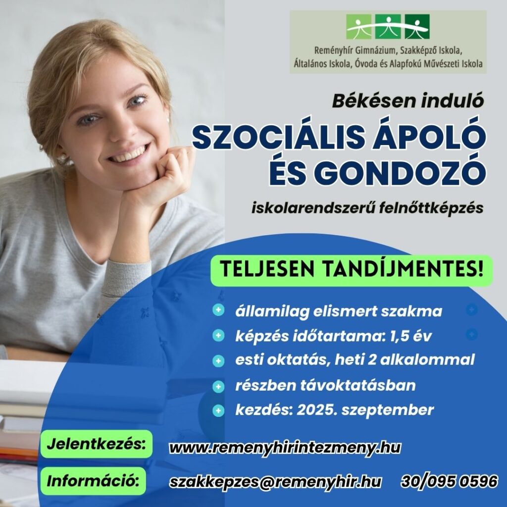 Szociális ápoló és gondozó iskolarendszerű felnőttképzés 1 Szociális gondozó és ápoló képzés