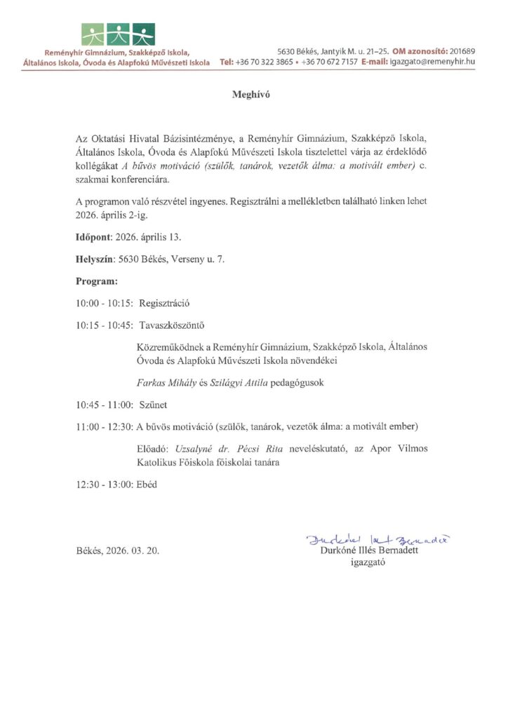 Meghívó szakmai konferenciára 2 Meghívó szakmai konferenciára 1